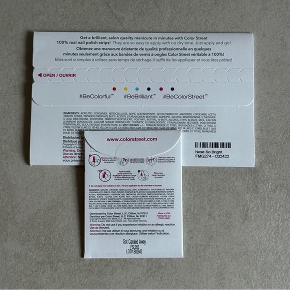 Color Street Nail Polish Strips Real Nail Art Set Accent Strips Holiday Design - Picture 3 of 3